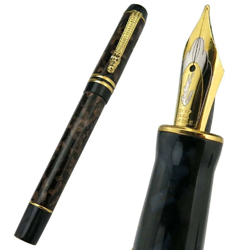 Crocodile Resin Barrel Brown Marble Medium Nib 0.7mm Fountain Pen Gold Trim Crocodile Clip Office School Writing Gift Pen
Crocodile Resin Barrel Brown Marble Medium Nib 0.7mm Fountain Pen Gold Trim Crocodile Clip Office School Writing Gift Pen