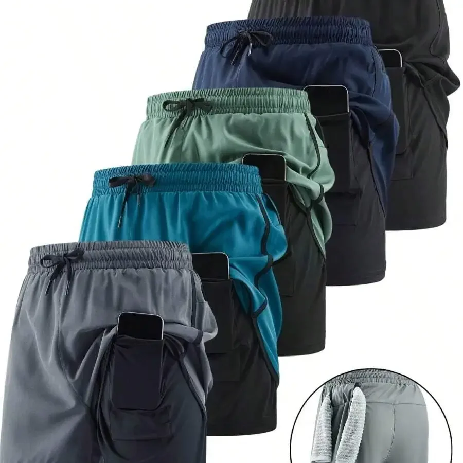 5pcs Mens Quick-Dry Breathable Two-In-One Sports Running Shorts With Pockets
5pcs Mens Quick-Dry Breathable Two-In-One Sports Running Shorts With Pockets