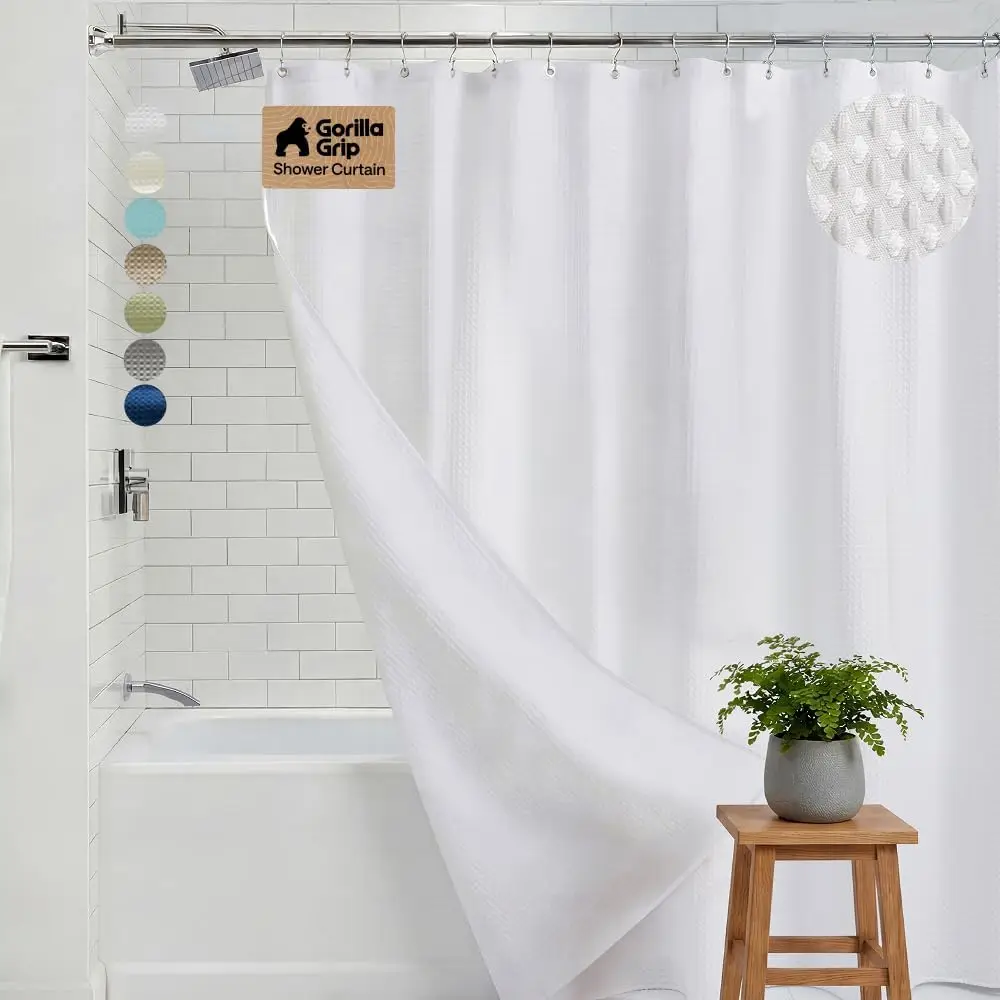 Textured Shower Curtain, Heavy Weighted Fabric, Wrinkle Resistant, Rust Resistant Grommets, Hotel Quality Design for Bathroom
Textured Shower Curtain, Heavy Weighted Fabric, Wrinkle Resistant, Rust Resistant Grommets, Hotel Quality Design for Bathroom