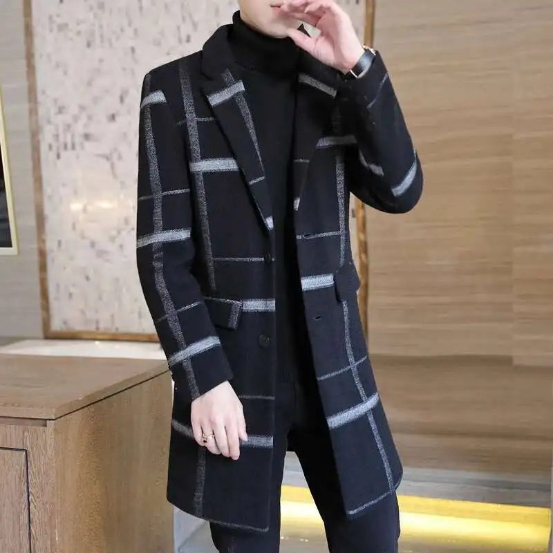 Grid Print Medium Length Thick Warm Versatile Jacket 2024 Winter Jacket Men Woolen Clothe Windbreaker Slim Abrigo Largo Hombre
Grid Print Medium Length Thick Warm Versatile Jacket 2024 Winter Jacket Men Woolen Clothe Windbreaker Slim Abrigo Largo Hombre