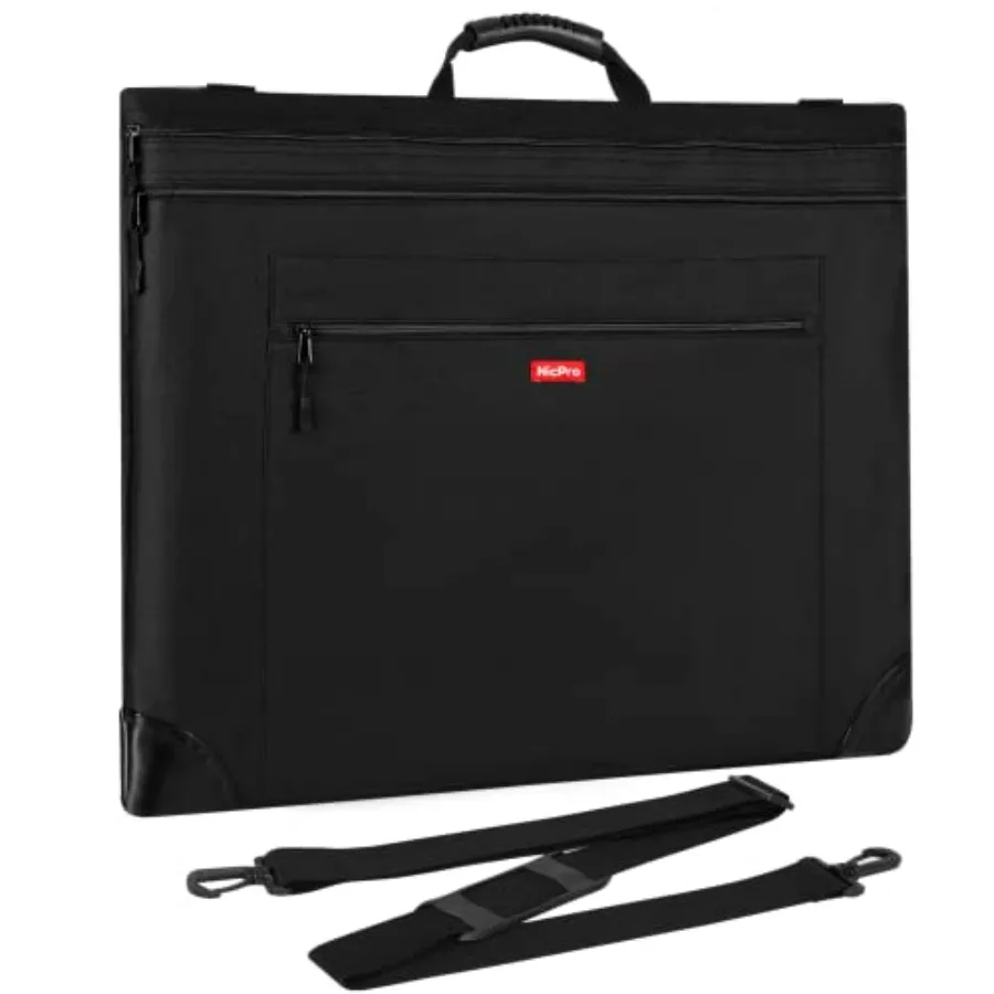 Light Weight Art Portfolio Bag, Black Art Canvas Portfolio Case with Detachable Shoulder Strap, Leather Corners, Carryg Storage
Light Weight Art Portfolio Bag, Black Art Canvas Portfolio Case with Detachable Shoulder Strap, Leather Corners, Carryg Storage