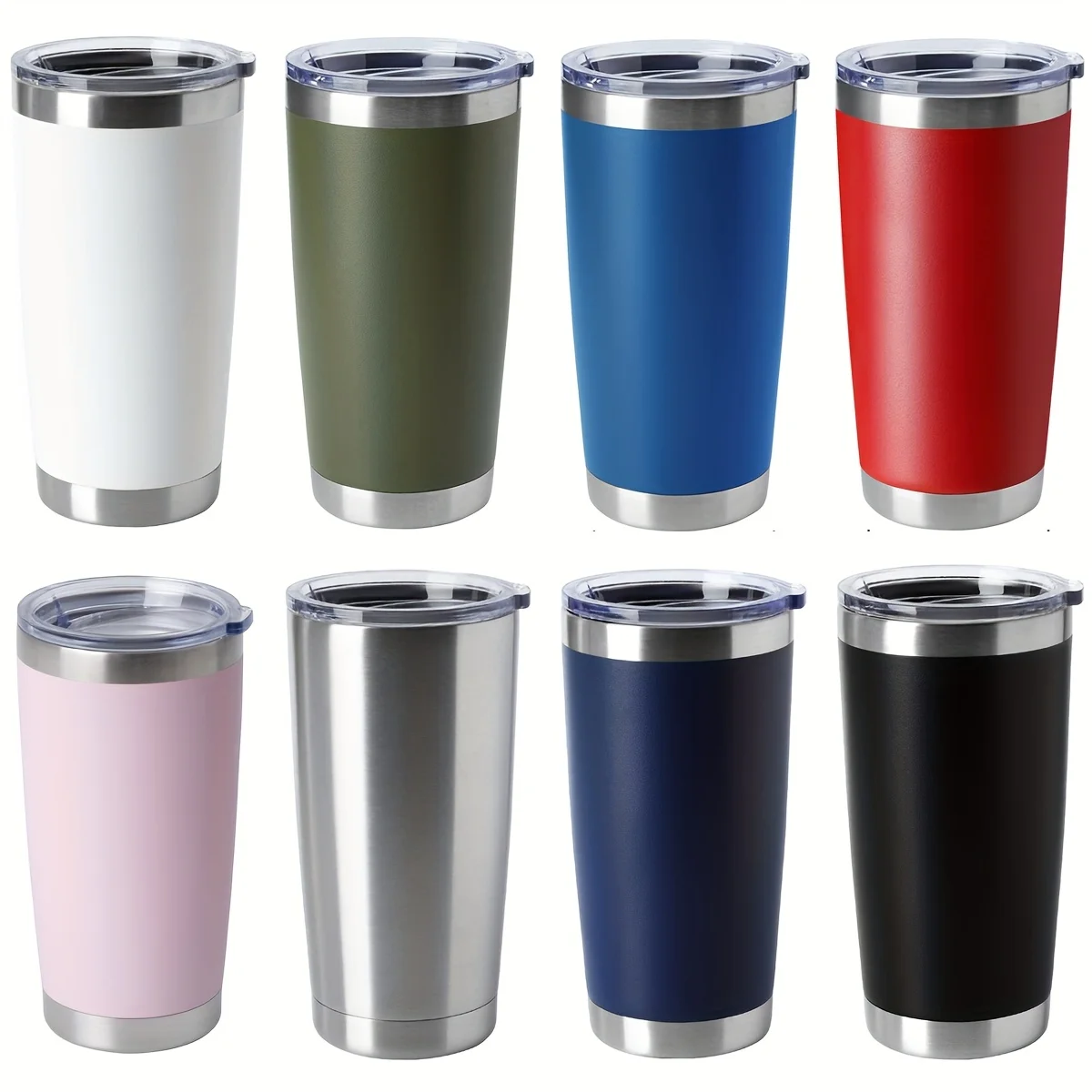 20oz Stainless Steel Tumbler Bulk 8 Pack With Lid And Straw, Double Wall Vacuum Insulated Travel Mug, Powder Coated Coffee Cup
20oz Stainless Steel Tumbler Bulk 8 Pack With Lid And Straw, Double Wall Vacuum Insulated Travel Mug, Powder Coated Coffee Cup