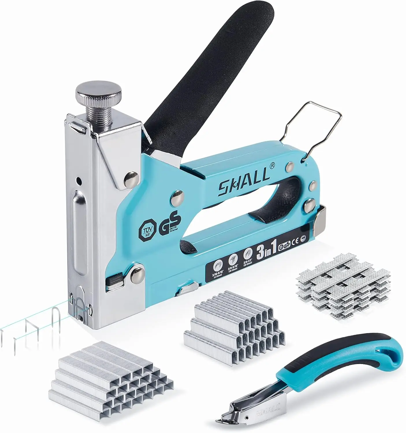Heavy Duty 3-in-1 Staple Gun Kit with 3000 Staples, Remover & Brad Nailer - Accurate Laser Marking
Heavy Duty 3-in-1 Staple Gun Kit with 3000 Staples, Remover & Brad Nailer - Accurate Laser Marking