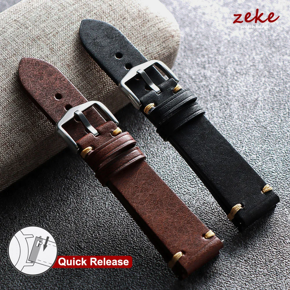 Handmade Stitching Cowhide Watch Strap 18mm 19mm 20mm 21mm 22mm Matte Leather Strap for Men Brown Black Watch Band Quick Release
Handmade Stitching Cowhide Watch Strap 18mm 19mm 20mm 21mm 22mm Matte Leather Strap for Men Brown Black Watch Band Quick Release