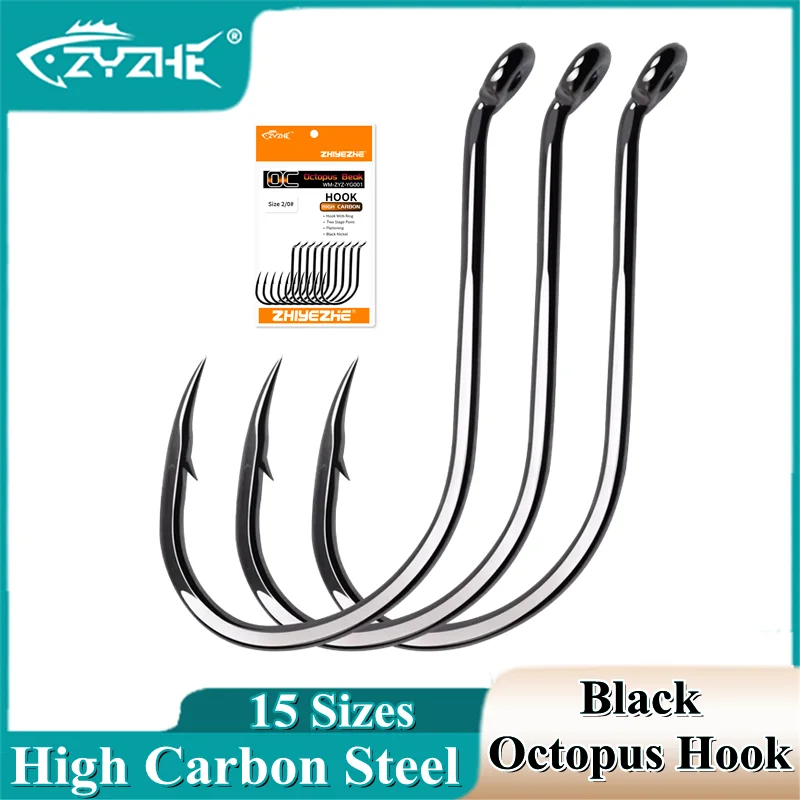 ZYZ 3~15Pcs Octopus Fishing Hooks High Carbon Steel 15 Sizes Sea or Freshwater Fishing Hooks Sharp Octopus Black Fishhooks
ZYZ 3~15Pcs Octopus Fishing Hooks High Carbon Steel 15 Sizes Sea or Freshwater Fishing Hooks Sharp Octopus Black Fishhooks