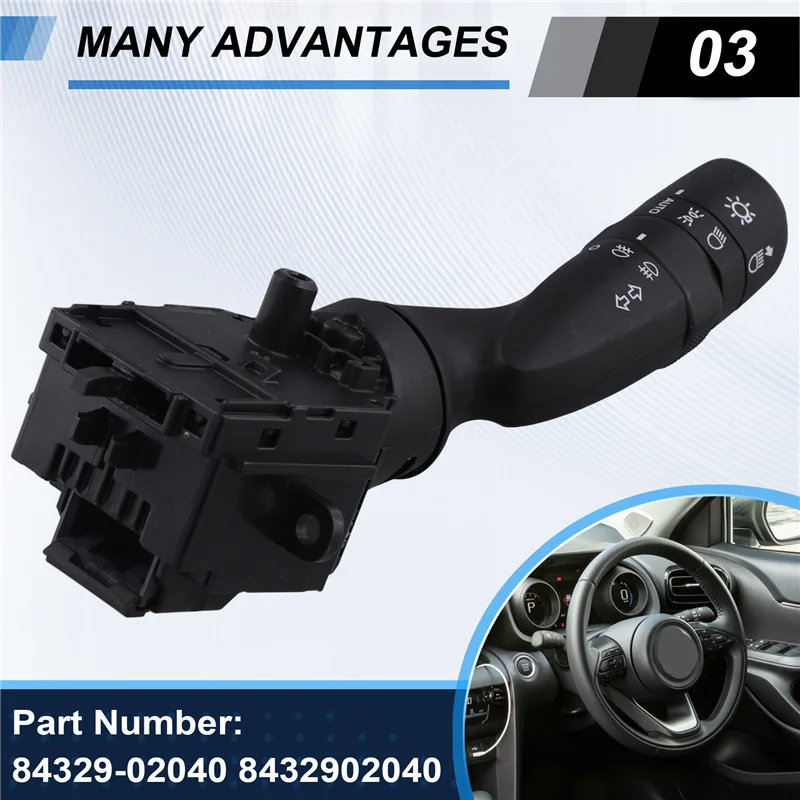 For Tooyota Yaris Corolla Highlander 2019-2025 Headlight Combination Switch 84329-0E040 Turn Signal Switch 84329-02040
For Tooyota Yaris Corolla Highlander 2019-2025 Headlight Combination Switch 84329-0E040 Turn Signal Switch 84329-02040