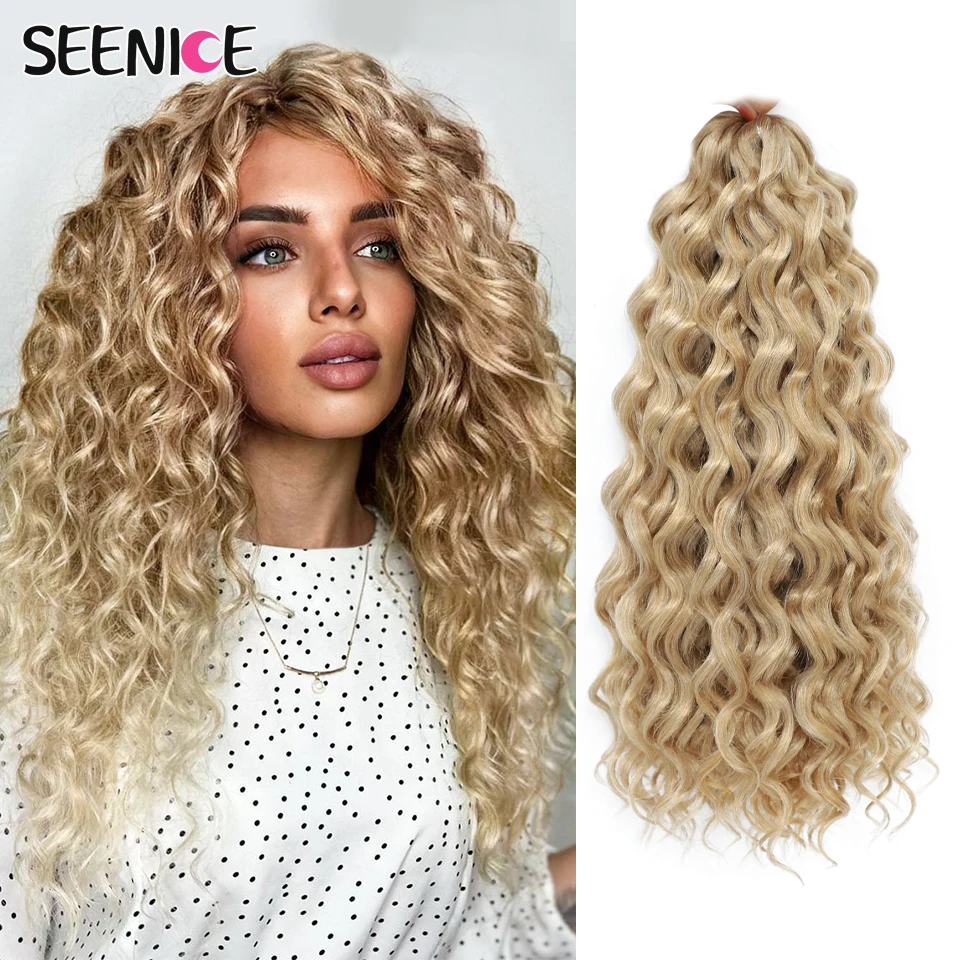 18' 24' Ocean Wave Crochet Braids Synthetic Hair Extensions Hawaii Afro Curl Deep Wave Ombre Blonde Braiding Hair for Women
18' 24' Ocean Wave Crochet Braids Synthetic Hair Extensions Hawaii Afro Curl Deep Wave Ombre Blonde Braiding Hair for Women