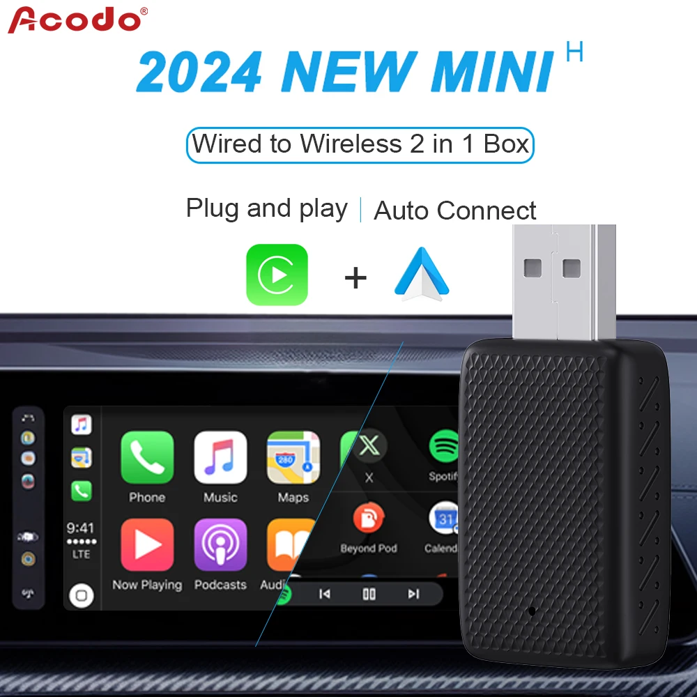 Беспроводной автомобильный адаптер Acodo CarPlay для Android, подключи и работай, умный мини-бокс, подключение к Wi-Fi, Универсальный Bluetooth, быстрое подключение
Беспроводной автомобильный адаптер Acodo CarPlay для Android, подключи и работай, умный мини-бокс, подключение к Wi-Fi, Универсальный Bluetooth, быстрое подключение