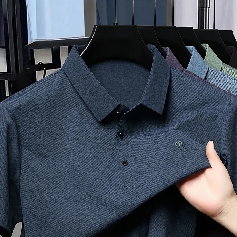 Футболка с короткими рукавами среднего возраста, мужская рубашка поло с принтом, летний воротник, ледяной шелк, хлопок, мужская футболка, базовая футболка с половиной рукавов
Футболка с короткими рукавами среднего возраста, мужская рубашка поло с принтом, летний воротник, ледяной шелк, хлопок, мужская футболка, базовая футболка с половиной рукавов