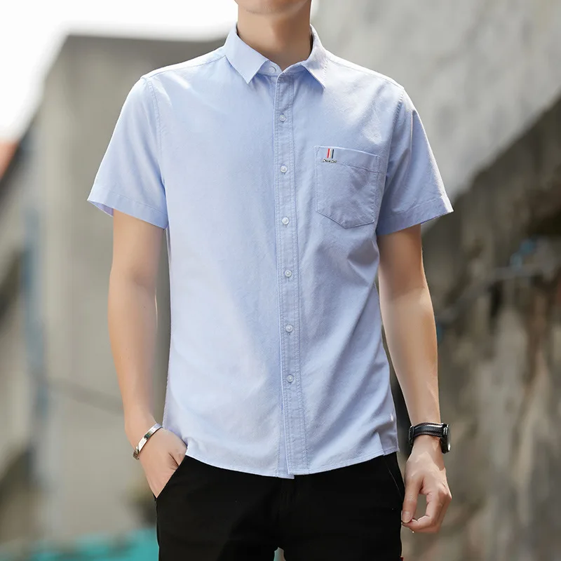 Summer New Men's Short Sleeve Oxford Cloth Cotton Casual Shirt Korean Style Half Sleeve Straight Sale Slim Fit Travel Pure Color
Summer New Men's Short Sleeve Oxford Cloth Cotton Casual Shirt Korean Style Half Sleeve Straight Sale Slim Fit Travel Pure Color