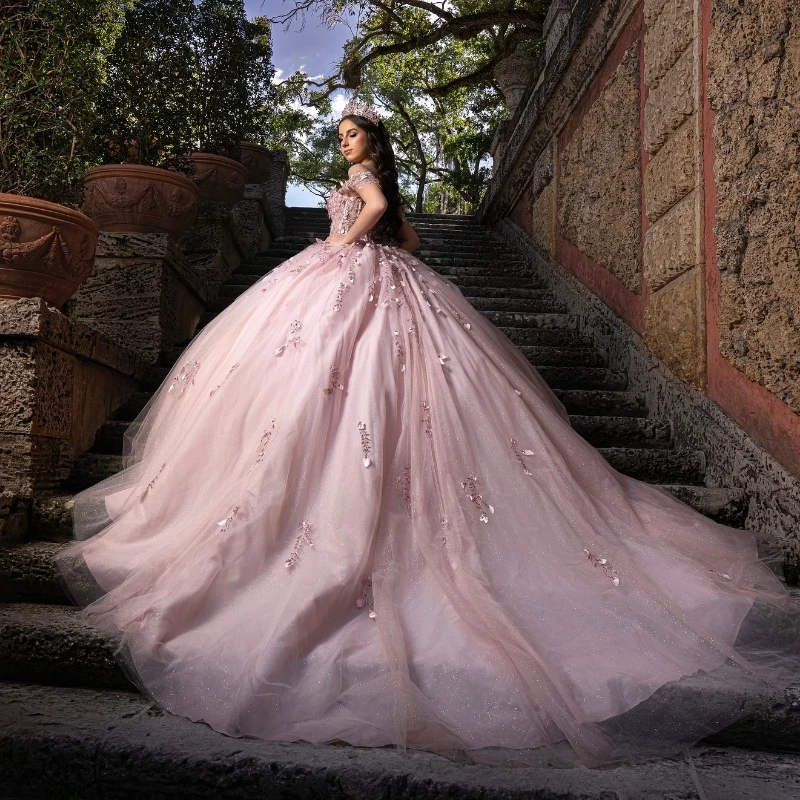Pink Sequined Appliques Beading Shiny Crystal Ball Gown Quinceaneraes Off The Shoulder Corset Vestidos De 15 Anos Sweet 16
Pink Sequined Appliques Beading Shiny Crystal Ball Gown Quinceaneraes Off The Shoulder Corset Vestidos De 15 Anos Sweet 16