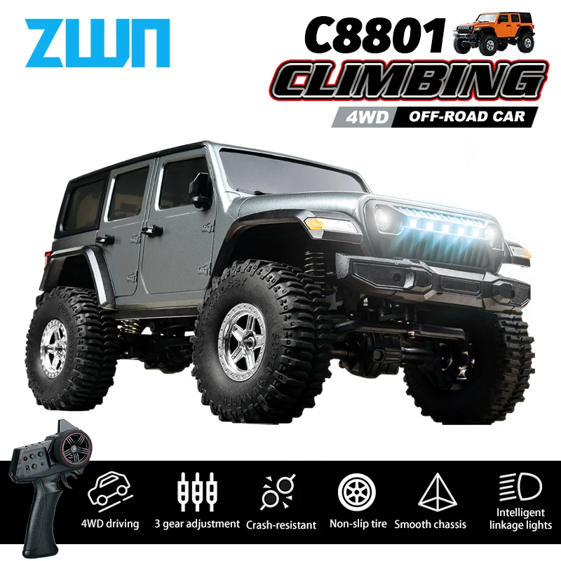 C8801 C8809 1/18 RC Car 2.4G Remote Control Crawler 4WD Electric Climbing Led Off-Road Model Cars Toys for Children
C8801 C8809 1/18 RC Car 2.4G Remote Control Crawler 4WD Electric Climbing Led Off-Road Model Cars Toys for Children