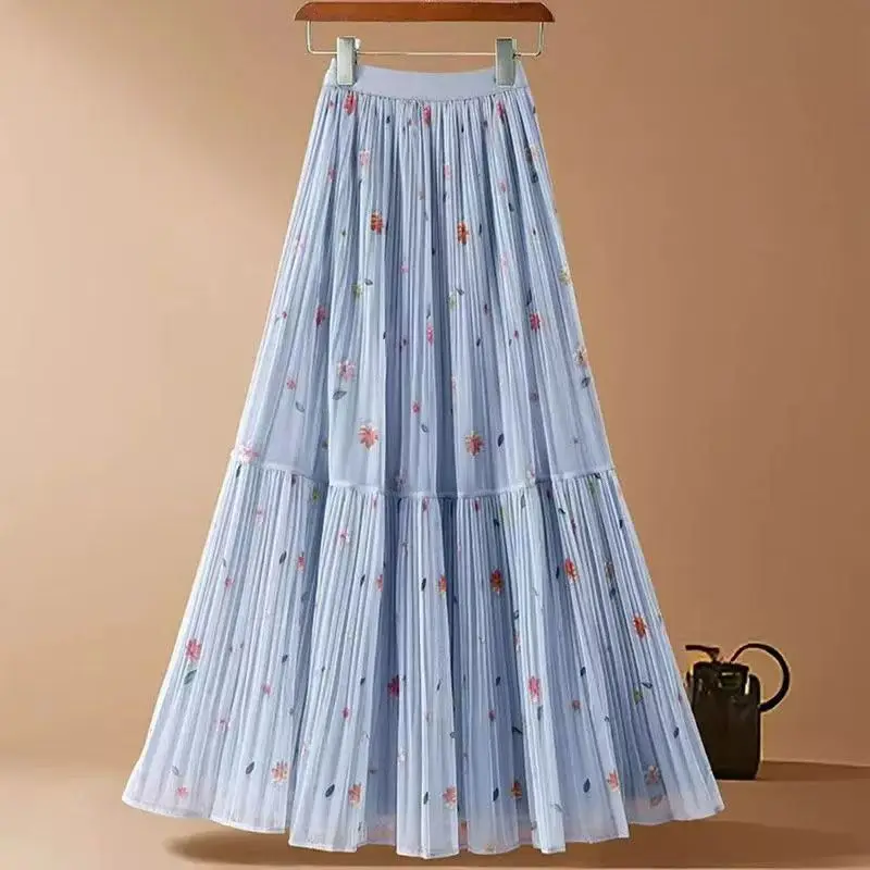 Шифоновая плиссированная юбка с цветочным принтом, женская весенне-осенняя эластичная высокая талия, модные офисные женские длинные юбки миди для работы и вечеринок
Шифоновая плиссированная юбка с цветочным принтом, женская весенне-осенняя эластичная высокая талия, модные офисные женские длинные юбки миди для работы и вечеринок