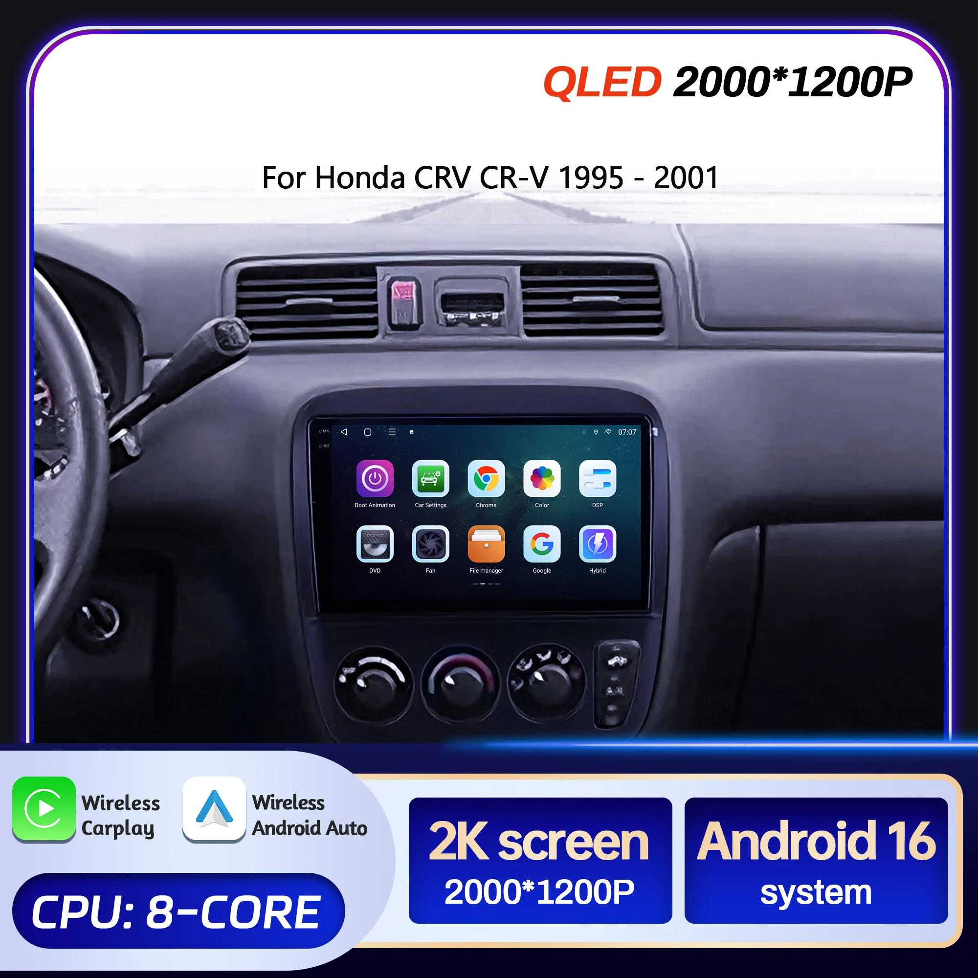 9-дюймовый автомобильный радиоприемник Android 16 для Honda CR-V CRV 1995-2001 BT Carplay, мультимедийная навигация, головное устройство, 2K QLED экран
9-дюймовый автомобильный радиоприемник Android 16 для Honda CR-V CRV 1995-2001 BT Carplay, мультимедийная навигация, головное устройство, 2K QLED экран