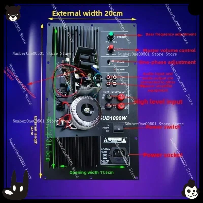 Плата усилителя мощности для сабвуфера SUB1500W, 18-дюймовый активный сабвуфер с чистым басом, 8 больших динамиков.
Плата усилителя мощности для сабвуфера SUB1500W, 18-дюймовый активный сабвуфер с чистым басом, 8 больших динамиков.