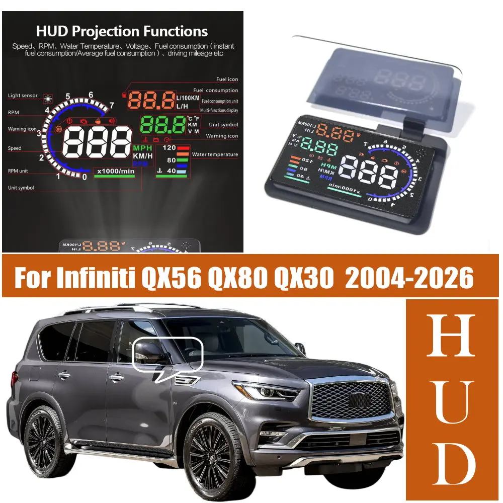 Car HUD Head Up Display LED Windshield Projection For Infiniti QX56 JA60 2004-2010 QX30 W176 2016-2019 QX80 Z62 Z63 2010-2026
Car HUD Head Up Display LED Windshield Projection For Infiniti QX56 JA60 2004-2010 QX30 W176 2016-2019 QX80 Z62 Z63 2010-2026