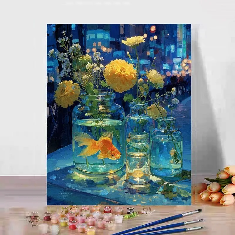 A-0142 Hand Painted Goldfish Oil Painting on Canvas, Tropical Fish Wall Art, Home Decor
A-0142 Hand Painted Goldfish Oil Painting on Canvas, Tropical Fish Wall Art, Home Decor