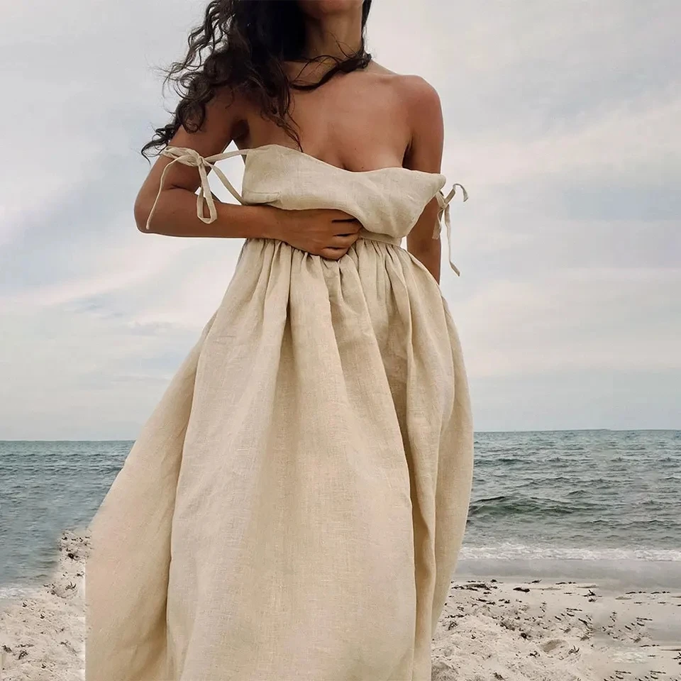2026 Spring Summer New Pure Cotton V Neck Halter Backless Dress Temperament Elegant Sexy Tie Up Dress
2026 Spring Summer New Pure Cotton V Neck Halter Backless Dress Temperament Elegant Sexy Tie Up Dress