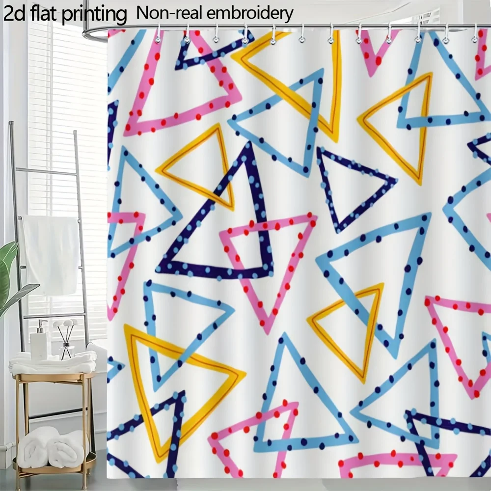 Shower Curtain Geometric Triangles – Pink Blue Yellow Turquoise, Waterproof Polyester, Grommet Top, Modern Bathroom Decor
Shower Curtain Geometric Triangles – Pink Blue Yellow Turquoise, Waterproof Polyester, Grommet Top, Modern Bathroom Decor