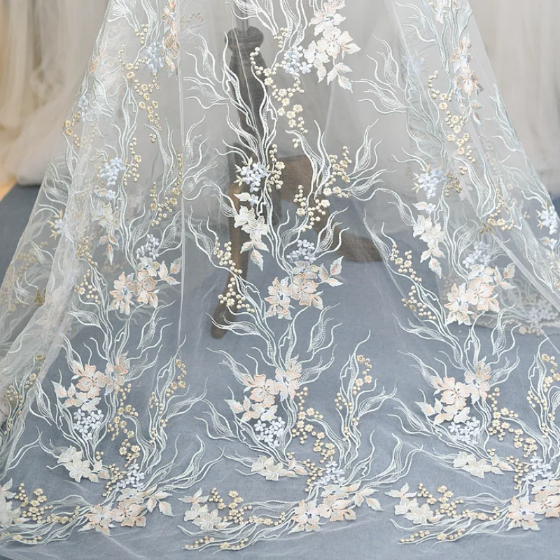 Floral Embroidered Lace Tulle Fabric for DIY Sewing Handmade Wedding Dress Veil Accessories Decoration Clothing Fashion Cloth
Floral Embroidered Lace Tulle Fabric for DIY Sewing Handmade Wedding Dress Veil Accessories Decoration Clothing Fashion Cloth