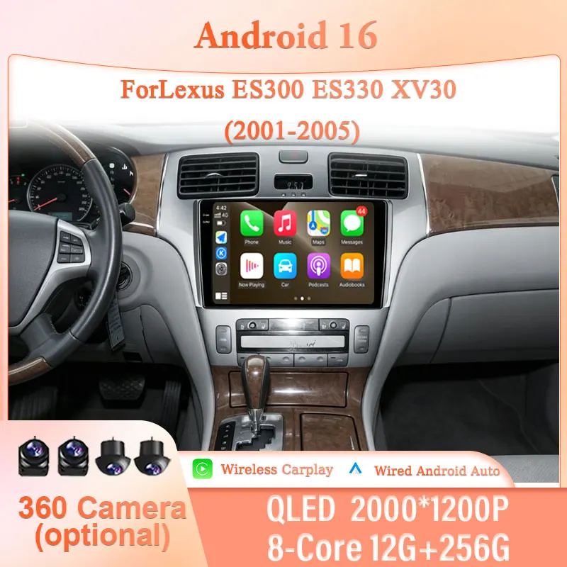 for Lexus ES300 ES330 XV30 2001-2005 9" Android 16 IPS HD Touch Screen Audio Wireless CarPlay GPS Navi BT WiFi Multimedia Kit
for Lexus ES300 ES330 XV30 2001-2005 9" Android 16 IPS HD Touch Screen Audio Wireless CarPlay GPS Navi BT WiFi Multimedia Kit