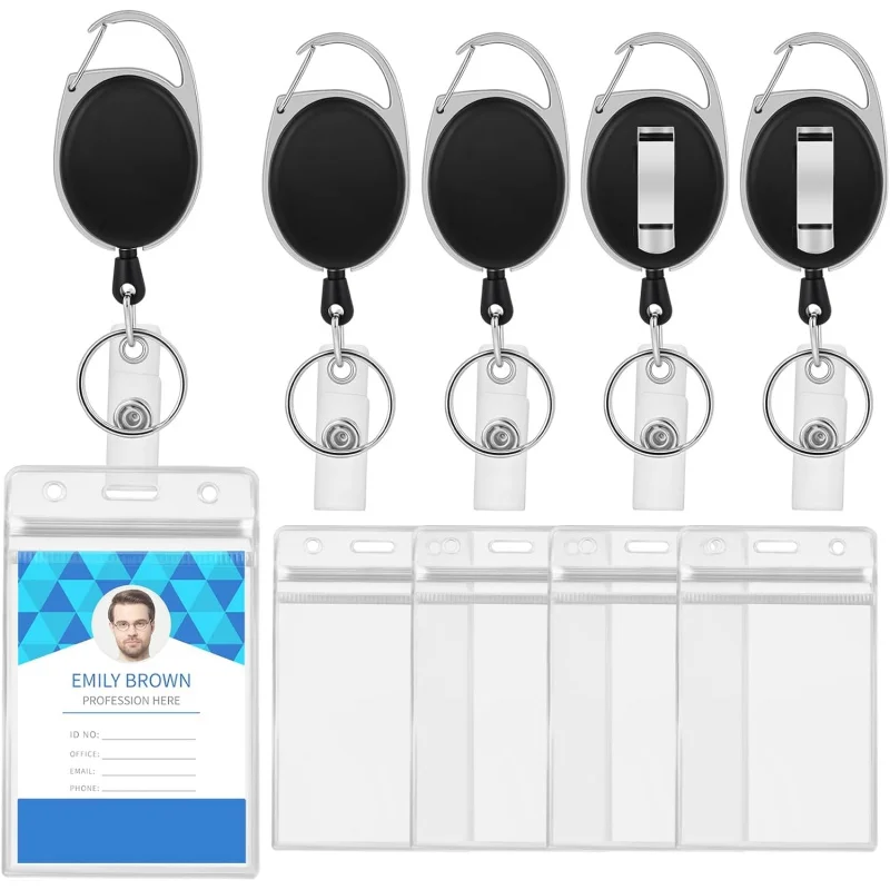 5 Pack Badge Holders and Retractable Badge Reel Clips Set Clear Vertical Name Tag Badge Holders ID Card Key Holder
5 Pack Badge Holders and Retractable Badge Reel Clips Set Clear Vertical Name Tag Badge Holders ID Card Key Holder