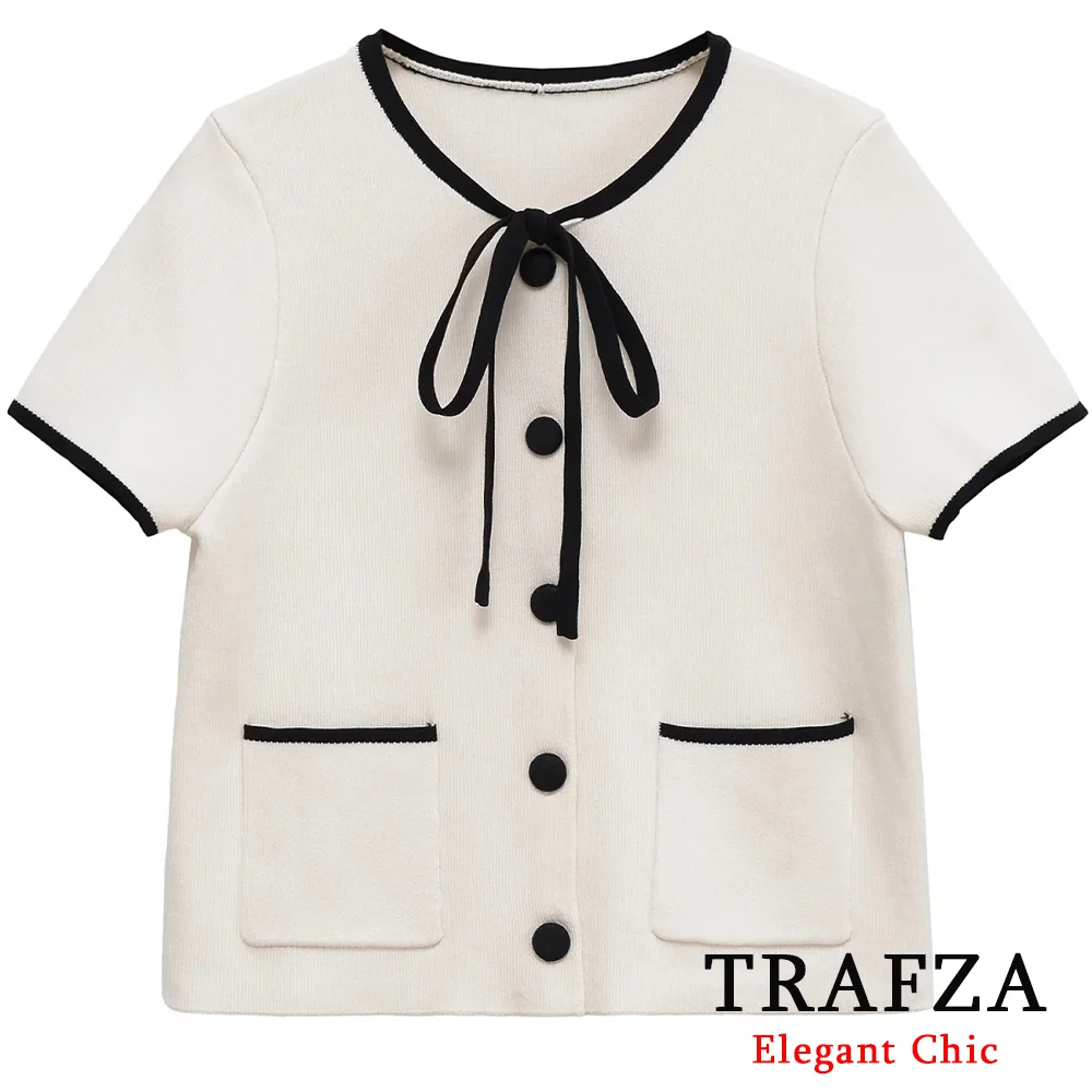 KONDALA Sweet Girls Knitted Cardigan Bow Lace-up Button Short Sleeve Cardigan Fashion 2025 Spring Fall Fashion Elegant Women Top
KONDALA Sweet Girls Knitted Cardigan Bow Lace-up Button Short Sleeve Cardigan Fashion 2025 Spring Fall Fashion Elegant Women Top
