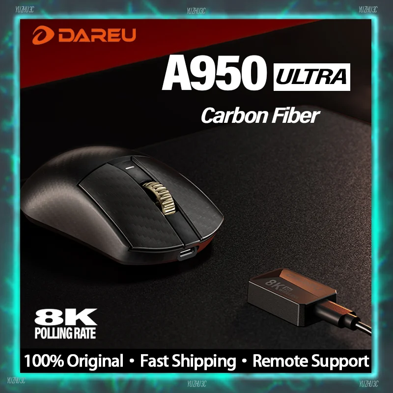 Dareu A950 Ultra Gaming Mouse Carbon Fiber Shell Lightweight Design Dual 8kHz Polling Rate BT 2.4G Wireless AIM750U ≥20000FPS
Dareu A950 Ultra Gaming Mouse Carbon Fiber Shell Lightweight Design Dual 8kHz Polling Rate BT 2.4G Wireless AIM750U ≥20000FPS
