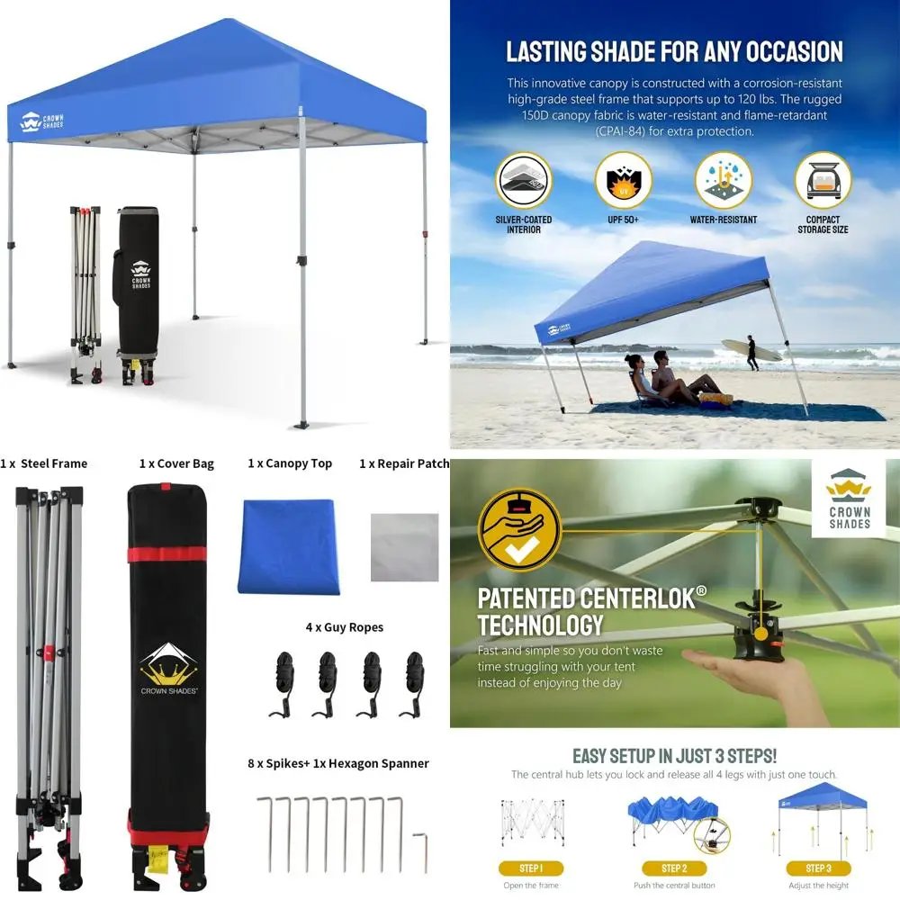 Quick Setup 8x8 Canopy Tent - Portable Outdoor Sun Shelter for Events, Parties, Camping - Durable Beach Shade Gazebo
Quick Setup 8x8 Canopy Tent - Portable Outdoor Sun Shelter for Events, Parties, Camping - Durable Beach Shade Gazebo