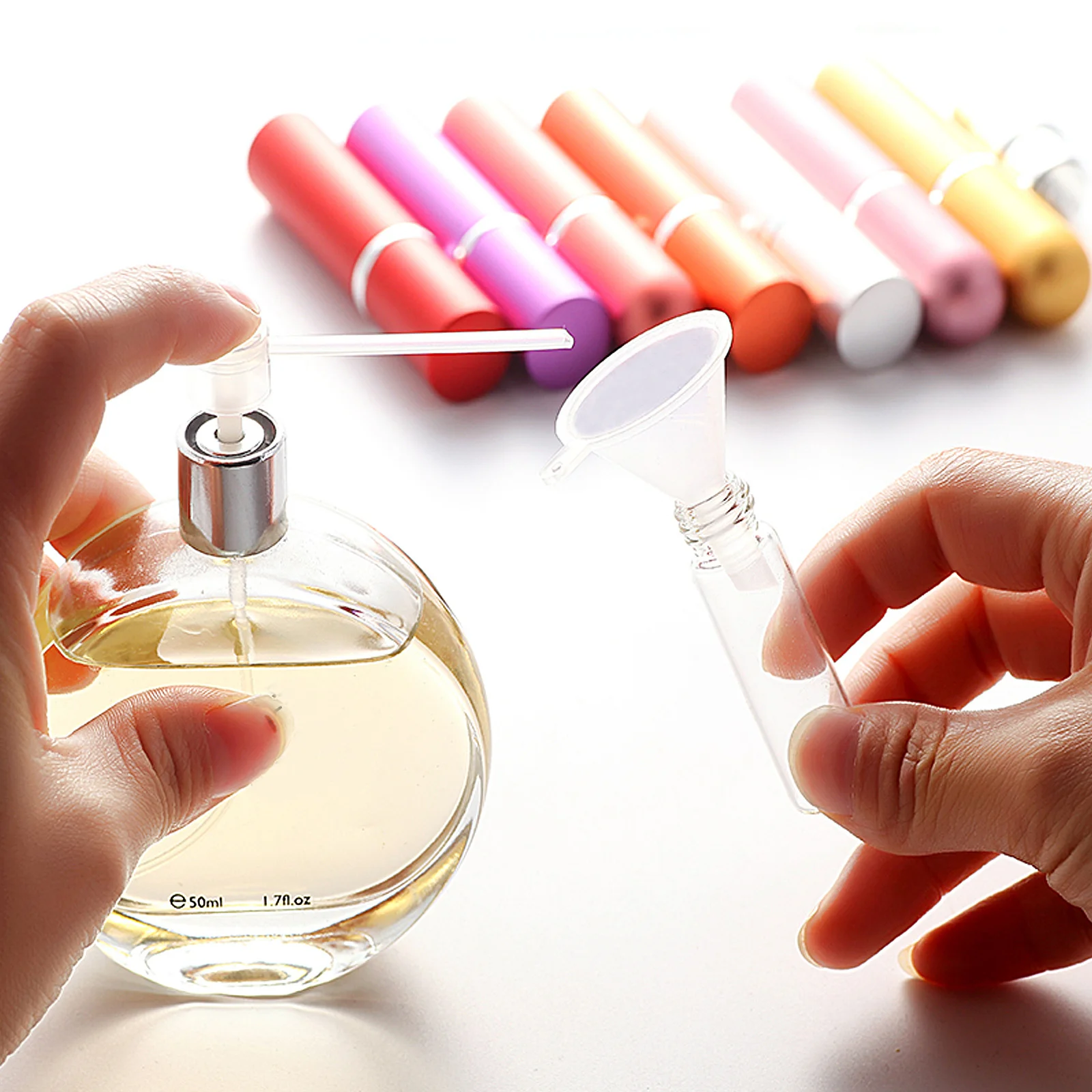 50Pcs Perfume Dispenser Pump Refillable Plastic Leakproof Mini Refill Tool for Perfume Bottle Transfer
50Pcs Perfume Dispenser Pump Refillable Plastic Leakproof Mini Refill Tool for Perfume Bottle Transfer