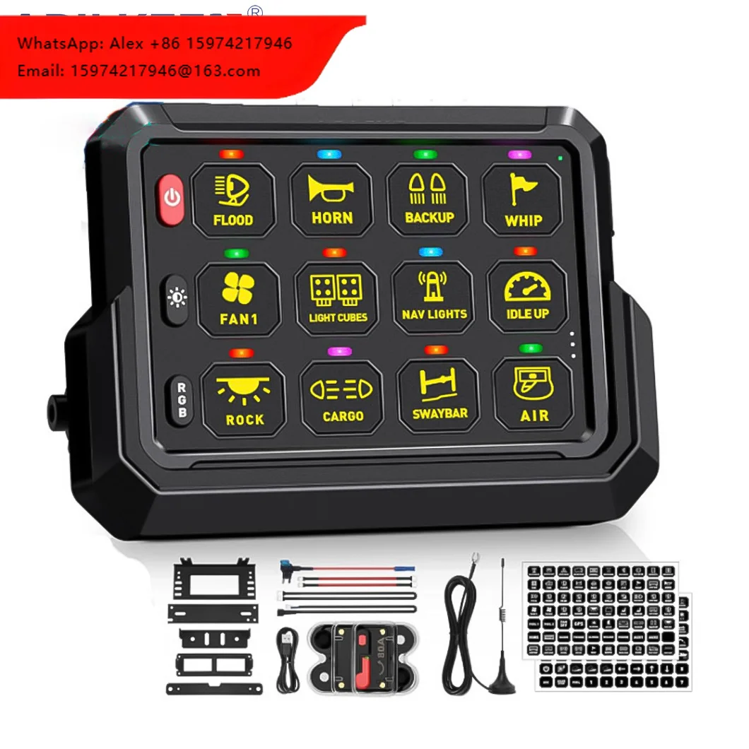 12 Gang Multifunction Switch Panel Switch 12V DC Control Panel Switch For Light Bar Horn Light Cubes Waterproof
12 Gang Multifunction Switch Panel Switch 12V DC Control Panel Switch For Light Bar Horn Light Cubes Waterproof