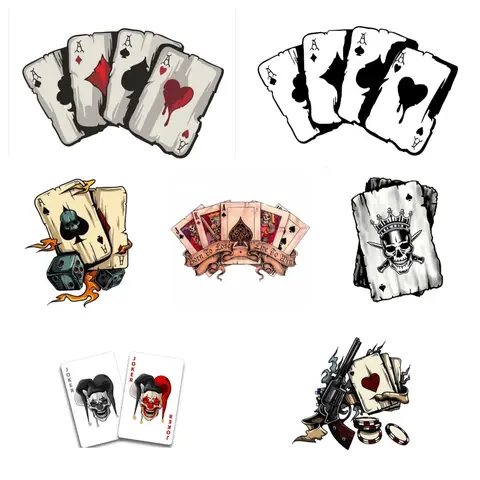 Pegatina de vinilo con diseño de póker Retro, pegatina de anime de esqueleto de Joker recto, estilo de coche de PVC, venta al por mayor