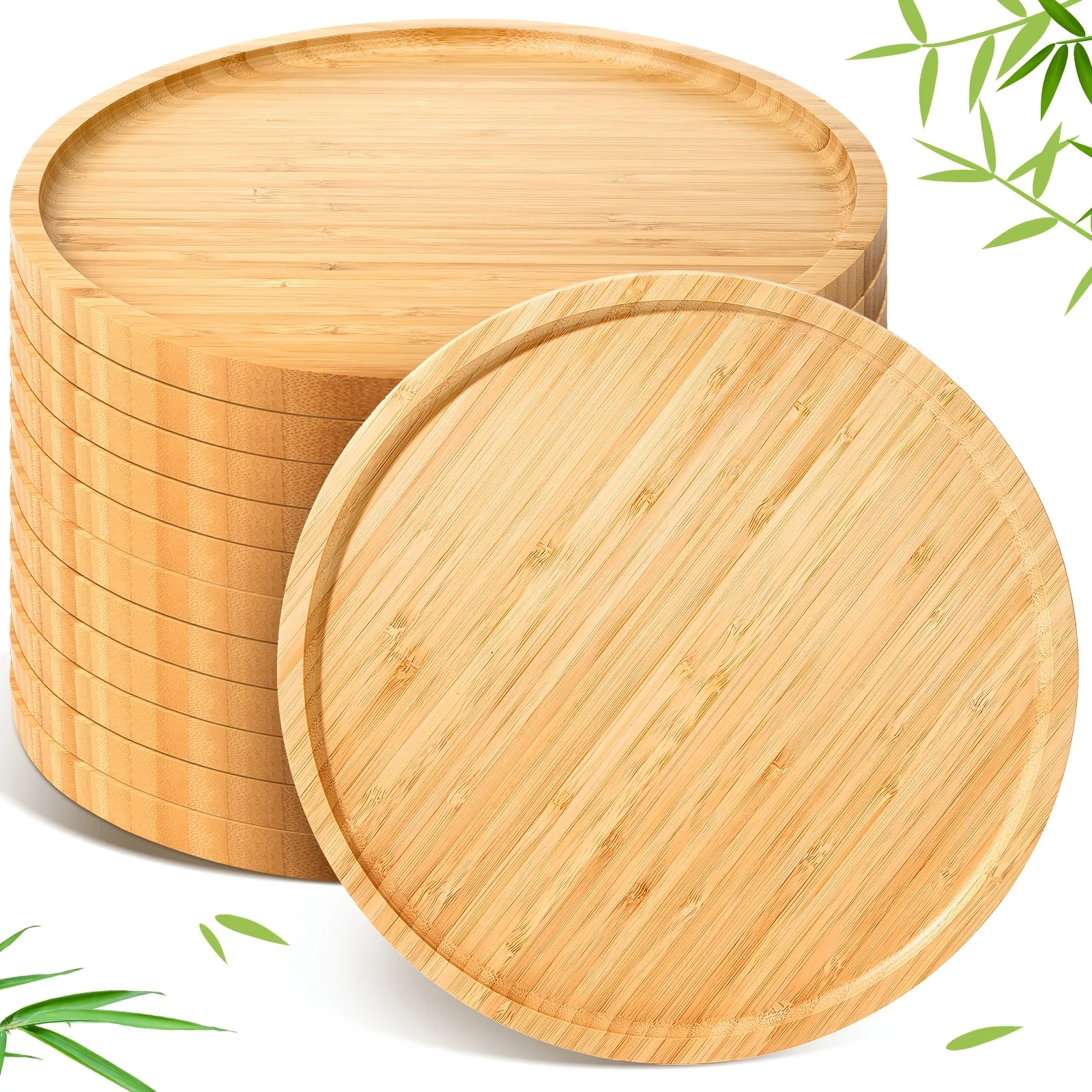 12pcs Bamboo Serving Tray Round Bamboo Tray Round Wood Plates Wooden Serving Platter Charcuterie Serving Board with Rim for Kitc
12pcs Bamboo Serving Tray Round Bamboo Tray Round Wood Plates Wooden Serving Platter Charcuterie Serving Board with Rim for Kitc
