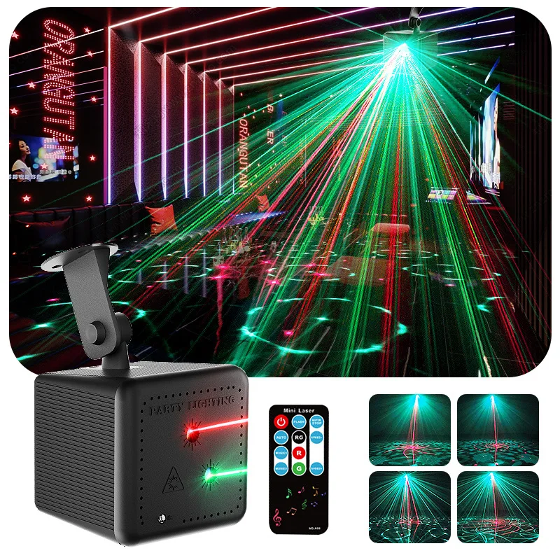 New private model red and green laser light voice-activated remote control KTV colorful rotating light
New private model red and green laser light voice-activated remote control KTV colorful rotating light