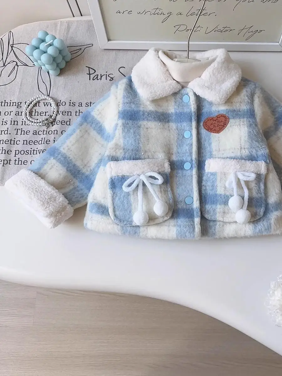 Thiened Cotton Jaet for Girls Autumn Winter New Sle Faionable Casual Warm Plaid Woolen Cotton Coat ort Length
Thiened Cotton Jaet for Girls Autumn Winter New Sle Faionable Casual Warm Plaid Woolen Cotton Coat ort Length