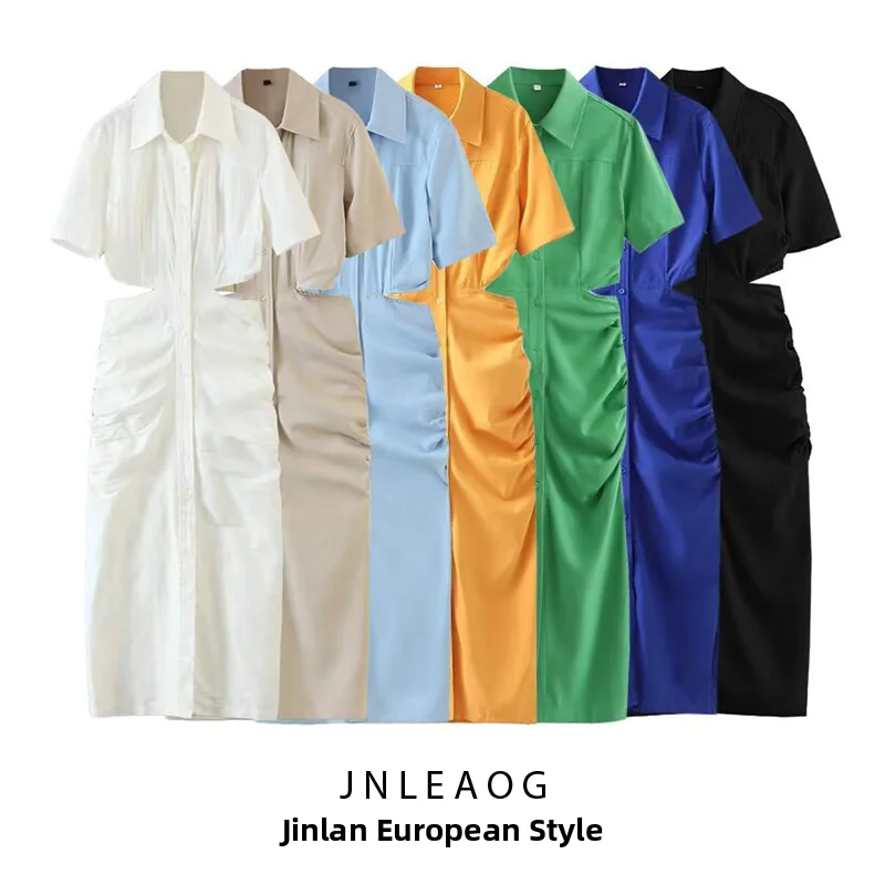 JNLEAOG Summer New Women's Fashion Simple Match Multi-Color Exposure Waist Dress High Waist A-Line Skirt Short Sleeve Slim Fit
JNLEAOG Summer New Women's Fashion Simple Match Multi-Color Exposure Waist Dress High Waist A-Line Skirt Short Sleeve Slim Fit