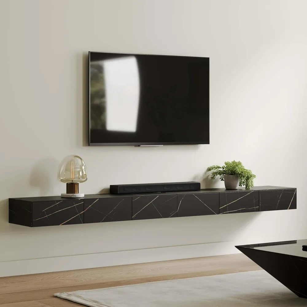 Modern Floating TV Stand 110'', Black Stone Wall-Mounted Media Console for up to 100 inch TV, Full-Assembled Entertainme
Modern Floating TV Stand 110'', Black Stone Wall-Mounted Media Console for up to 100 inch TV, Full-Assembled Entertainme