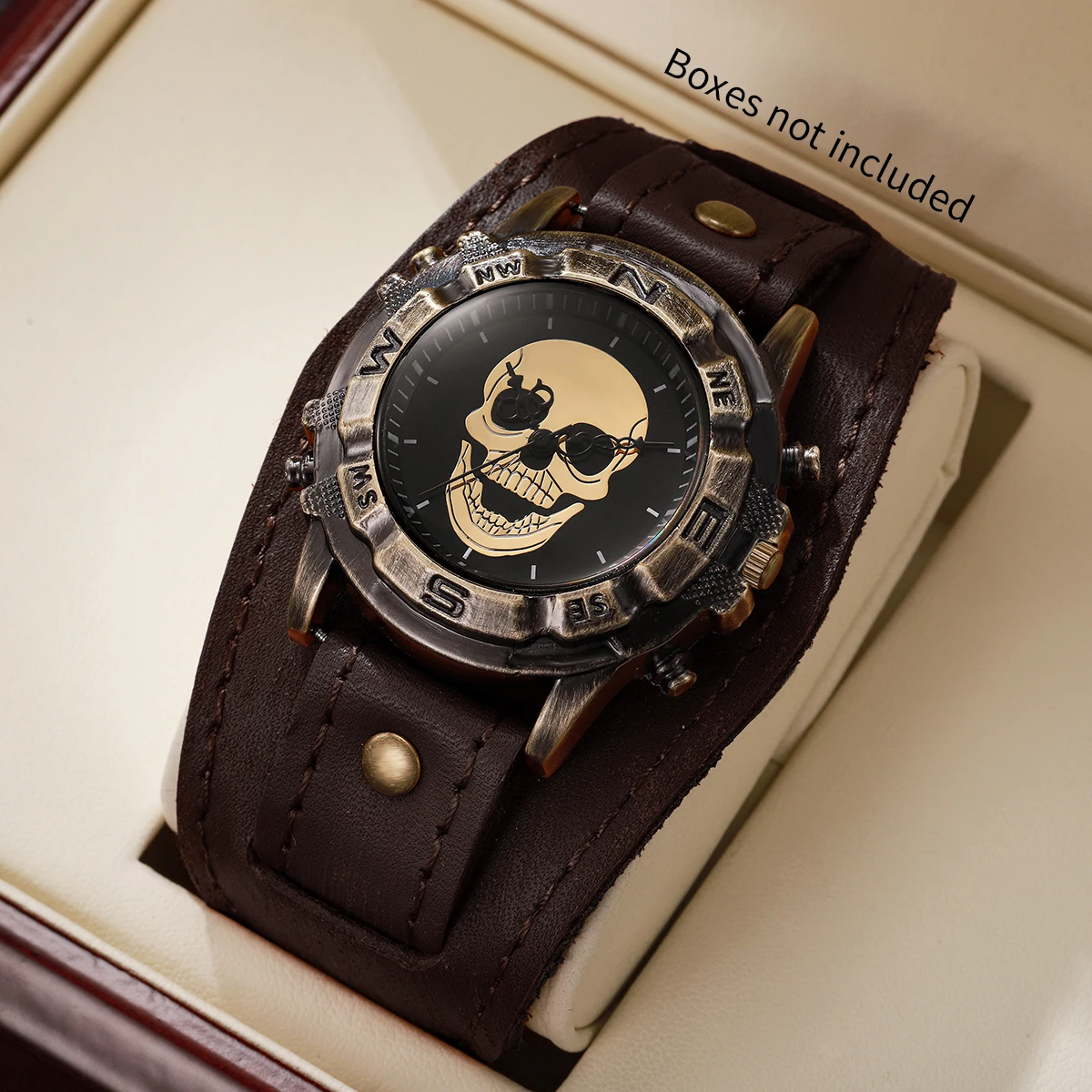 Retro Skull Dial Men's Watch Gothic Punk Style Brown Leather Strap Quartz Wristwatch Reloj Hombre(Without Box)
Retro Skull Dial Men's Watch Gothic Punk Style Brown Leather Strap Quartz Wristwatch Reloj Hombre(Without Box)