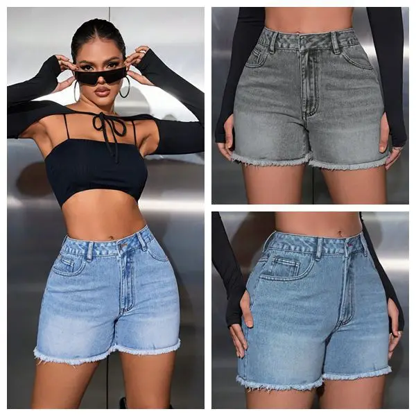 European and American women's clothing INS high waisted loose slimming jeans solid color versatile slim pants with frayed shorts
European and American women's clothing INS high waisted loose slimming jeans solid color versatile slim pants with frayed shorts