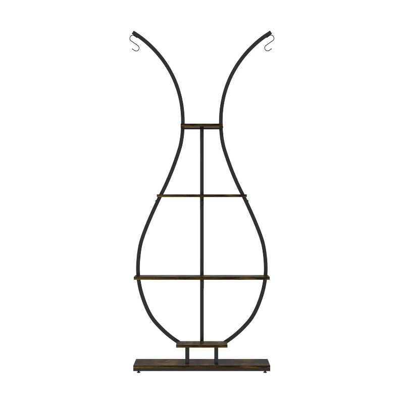 Tall Plant Display Rack Metal Garden Plant Stand with 5 Tiers and Hangers
Tall Plant Display Rack Metal Garden Plant Stand with 5 Tiers and Hangers