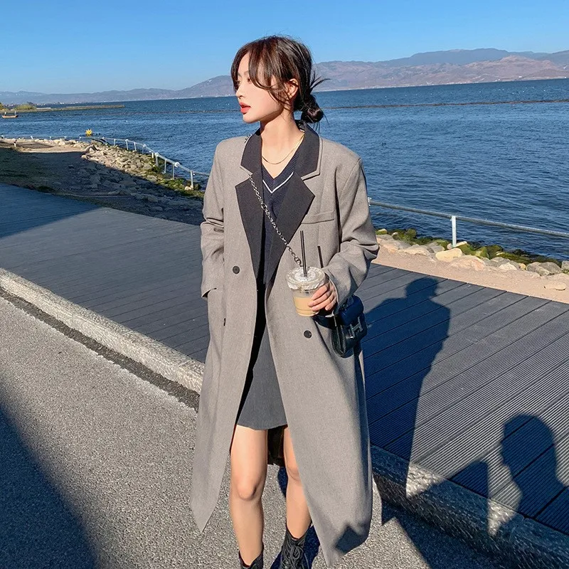 Long suit women's design niche color-blocking
Long suit women's design niche color-blocking