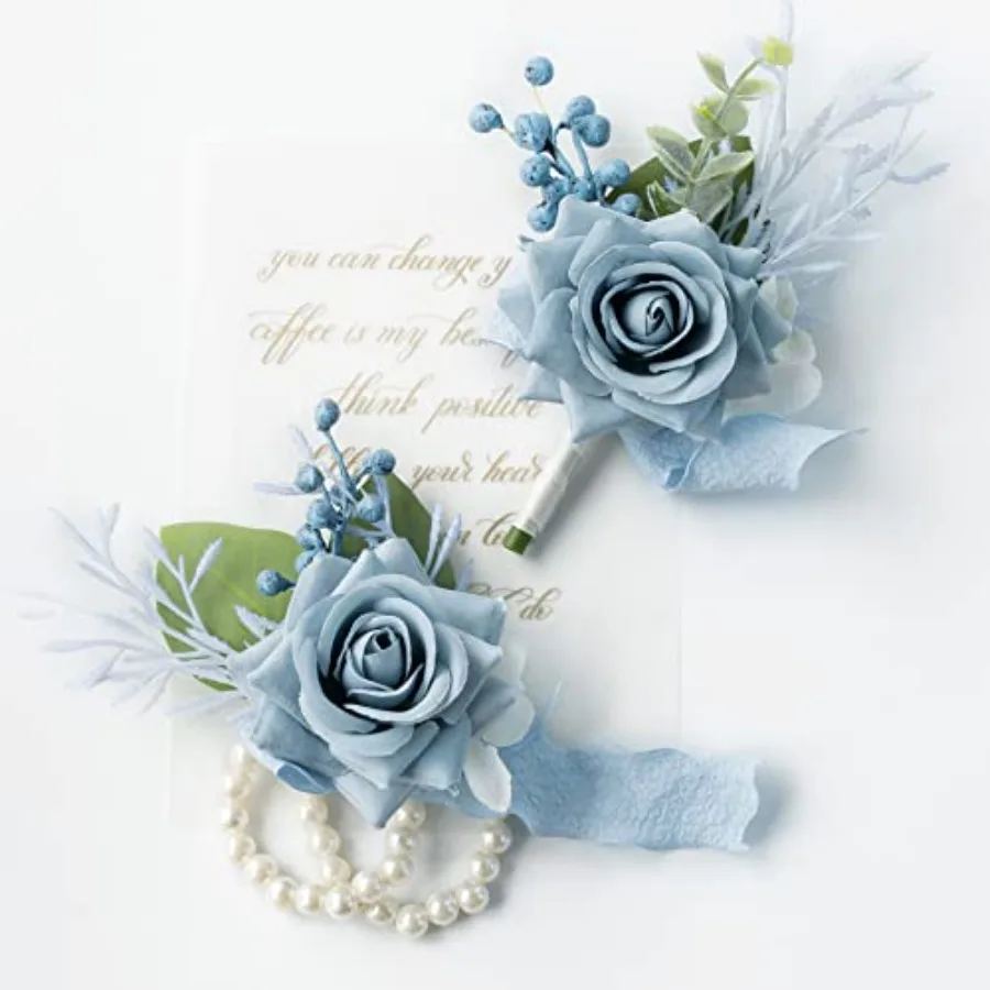 Wrist Corsage Wristlet and Boutonniere Set for Wedding Bridesmaid Mother Grandmother for Bridal Shower Wedding Artificial Roses
Wrist Corsage Wristlet and Boutonniere Set for Wedding Bridesmaid Mother Grandmother for Bridal Shower Wedding Artificial Roses