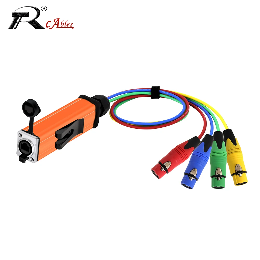 0.5M-10M XLR Snake Cable to Ethercon Cable, 4 CH 3-pin Multi Network Snake Receiver,with Cat5 Network Snake Receiver, for Stage
0.5M-10M XLR Snake Cable to Ethercon Cable, 4 CH 3-pin Multi Network Snake Receiver,with Cat5 Network Snake Receiver, for Stage