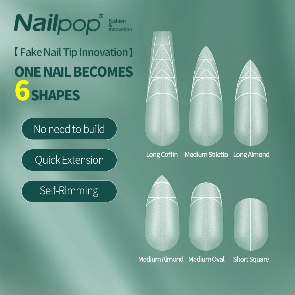 Nailpop XL Nail Tip With Graduated Auxiliary Lines Length Coffin/Stiletto Acrylic Nail Tip For Beginners Full Coverage Nail Tips
Nailpop XL Nail Tip With Graduated Auxiliary Lines Length Coffin/Stiletto Acrylic Nail Tip For Beginners Full Coverage Nail Tips