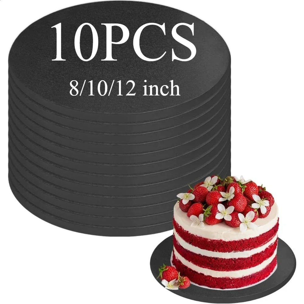 10PCS 8/10/12 Inch Cake Boards Greaseproof 1/2" Thick Black Cake Base for Multi-Tiered Cake Decoration of Birthday Wedding Party
10PCS 8/10/12 Inch Cake Boards Greaseproof 1/2" Thick Black Cake Base for Multi-Tiered Cake Decoration of Birthday Wedding Party