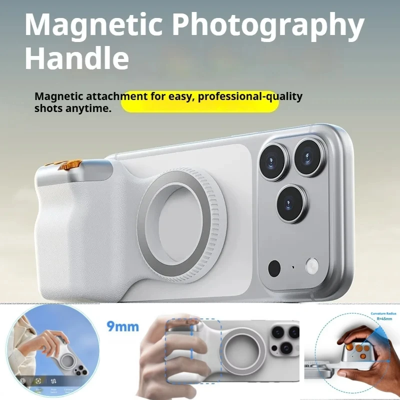 Magnetic Camera Grip with Remote Shutter Fill Light Remote Control Handle Universal Comfortable Ergonomic Handle for All Phones
Magnetic Camera Grip with Remote Shutter Fill Light Remote Control Handle Universal Comfortable Ergonomic Handle for All Phones