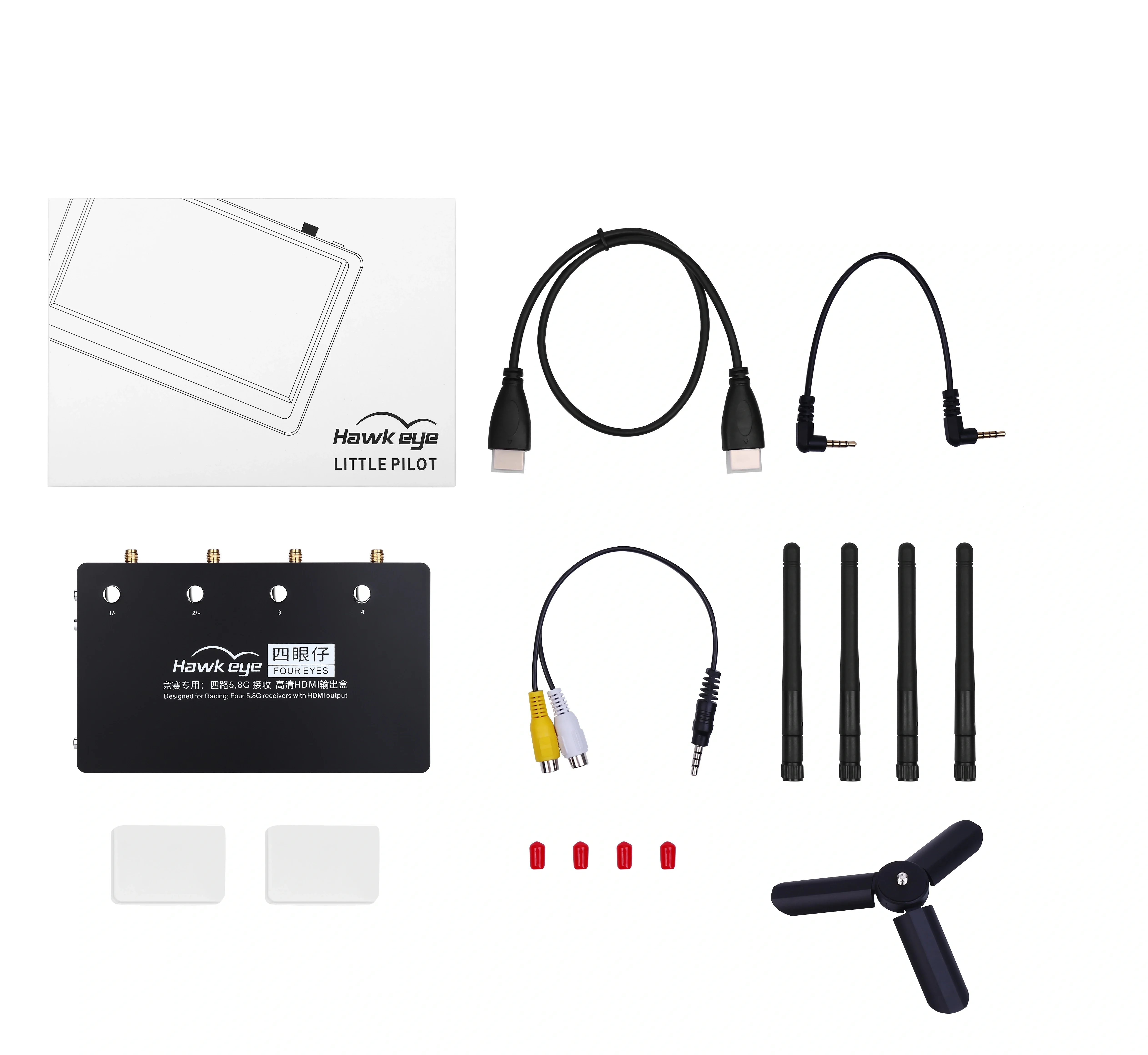 Новейший Hawkeye Four Eyes V2 4-канальный 5,8G прием 4-сегментный HDMI ТВ-выход 5,8G экран/телефон для RC Racing Drone
Новейший Hawkeye Four Eyes V2 4-канальный 5,8G прием 4-сегментный HDMI ТВ-выход 5,8G экран/телефон для RC Racing Drone