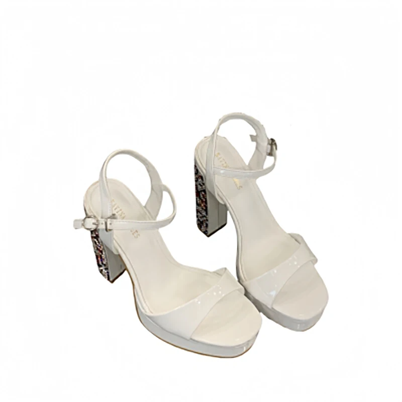 12cm Chunky Heeled Sandals White Platform Shoes Woman Color Half Round Heels Ladies Summer Dress Shoes Black Sandalias De Mujer
12cm Chunky Heeled Sandals White Platform Shoes Woman Color Half Round Heels Ladies Summer Dress Shoes Black Sandalias De Mujer
