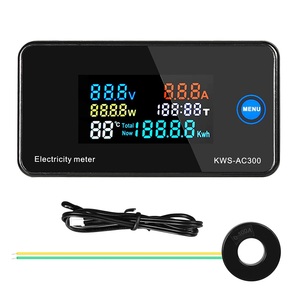 Digital AC Meter 50 300V with LED Display Measures Voltage Current Power and Energy Consumption for Various Applications
Digital AC Meter 50 300V with LED Display Measures Voltage Current Power and Energy Consumption for Various Applications