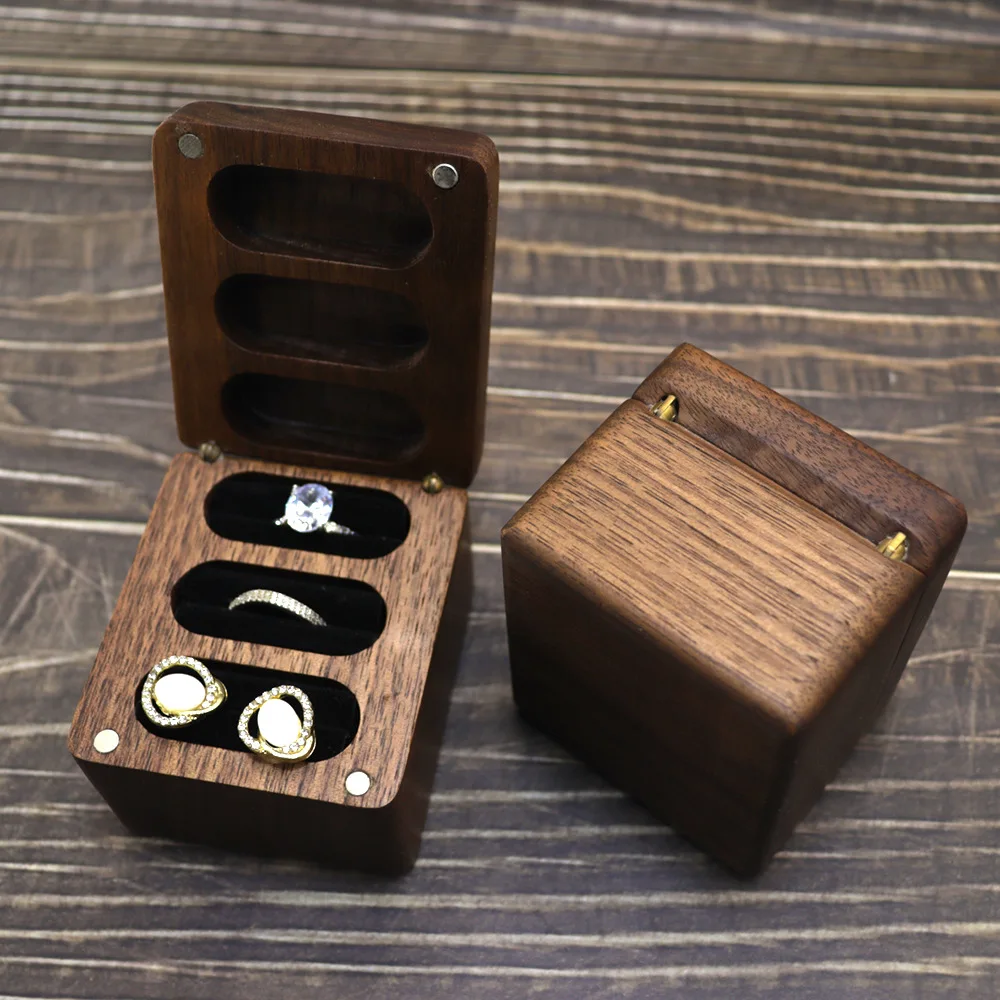 MIni Square Jewelry Box Rings Earrings Black Walnut Organizer Case for Women Proposal Rings Wood Box Wedding Birthday Women Gift
MIni Square Jewelry Box Rings Earrings Black Walnut Organizer Case for Women Proposal Rings Wood Box Wedding Birthday Women Gift